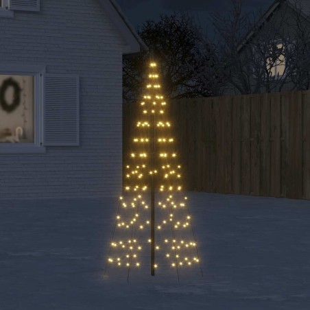 Sapin de Noël à LED sur mât de drapeau 200 LED blanc 180 cm 