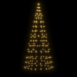 Sapin de Noël à LED sur mât de drapeau 200 LED blanc 180 cm 