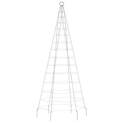 Sapin de Noël à LED sur mât de drapeau 200 LED blanc 180 cm 