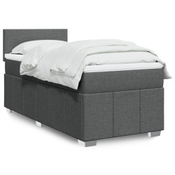 Sommier à lattes de lit avec matelas Gris foncé 80x200 cm Tissu 