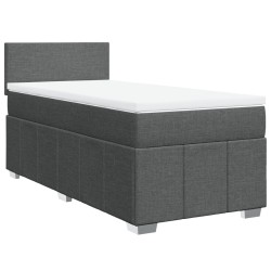 Sommier à lattes de lit avec matelas Gris foncé 80x200 cm Tissu 