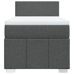 Sommier à lattes de lit avec matelas Gris foncé 80x200 cm Tissu 