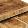 Tables basses gigognes 3pcs bois de manguier massif brut et fer 