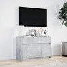 Meuble TV avec LED gris béton 91x34x61 cm bois d'ingénierie 
