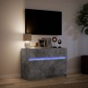 Meuble TV avec LED gris béton 91x34x61 cm bois d'ingénierie 