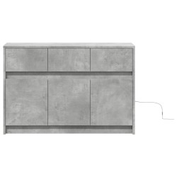 Meuble TV avec LED gris béton 91x34x61 cm bois d'ingénierie 