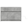 Meuble TV avec LED gris béton 91x34x61 cm bois d'ingénierie 