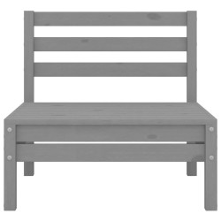 Salon de jardin 8 pcs Gris Bois de pin massif 