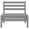 Salon de jardin 8 pcs Gris Bois de pin massif 