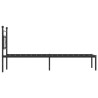 Cadre de lit métal sans matelas avec tête de lit noir 75x190 cm 