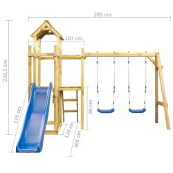 Aire de jeux d'extérieur 285x305x226,5 cm bois de pin imprégné 