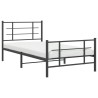 Cadre de lit métal sans matelas avec pied de lit noir 107x203cm 