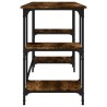 Bureau chêne fumé 140x50x75 cm métal et bois d'ingénierie 
