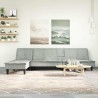 Canapé-lit en forme de L gris clair 255x140x70 cm velours 