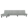 Canapé-lit en forme de L gris clair 255x140x70 cm velours 