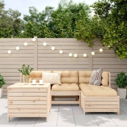 Salon de jardin 5 pcs bois de pin massif 