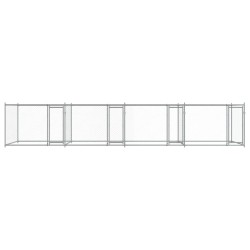Cage pour chien avec portes gris 8x2x1,5 m acier galvanisé 