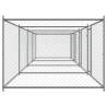 Cage pour chien avec portes gris 8x2x1,5 m acier galvanisé 