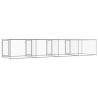 Cage pour chien avec portes gris 8x2x1,5 m acier galvanisé 