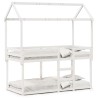 Lit superposé sans matelas blanc 90x200 cm bois de pin massif 