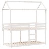 Lit superposé sans matelas blanc 90x200 cm bois de pin massif 