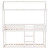 Lit superposé sans matelas blanc 90x200 cm bois de pin massif 