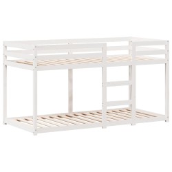 Lit superposé sans matelas blanc 90x200 cm bois de pin massif 