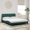 Lit avec matelas vert foncé 160x200 cm velours 