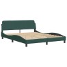 Lit avec matelas vert foncé 160x200 cm velours 