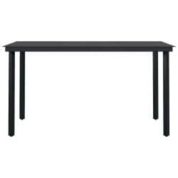 Ensemble à manger de jardin et coussins 5pcs Gris/noir 