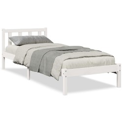 Cadre de lit extra long sans matelas 100x210 cm bois massif pin 