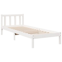 Cadre de lit extra long sans matelas 100x210 cm bois massif pin 