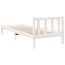Cadre de lit extra long sans matelas 100x210 cm bois massif pin 