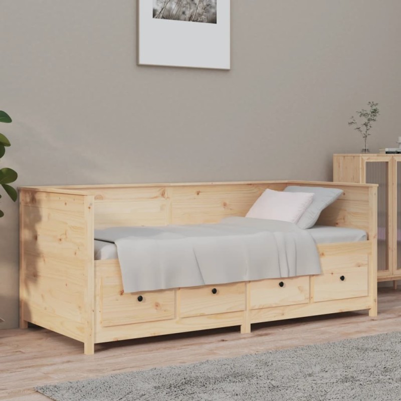 Lit de jour sans matelas 90x190 cm bois de pin massif 