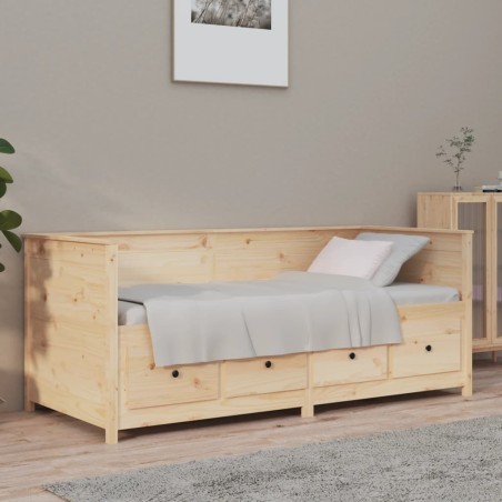 Lit de jour sans matelas 90x190 cm bois de pin massif 
