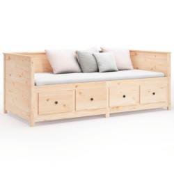 Lit de jour sans matelas 90x190 cm bois de pin massif 
