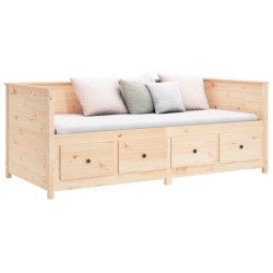 Lit de jour sans matelas 90x190 cm bois de pin massif 