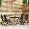 Ensemble à manger de jardin 5 pcs Noir 