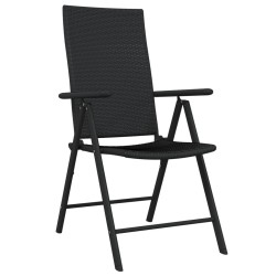 Ensemble à manger de jardin 5 pcs Noir 