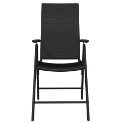 Ensemble à manger de jardin 5 pcs Noir 