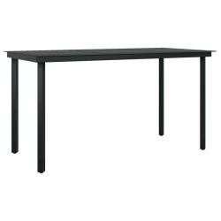 Ensemble à manger de jardin 5 pcs Noir 