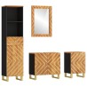 Ensemble d'armoires de bain 4 pcs marron noir bois de manguier 