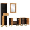 Ensemble d'armoires de bain 4 pcs marron noir bois de manguier 