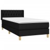 Sommier à lattes de lit avec matelas Noir 90x190 cm Tissu 