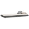 Cadre de lit sans matelas gris 75x190 cm bois de pin massif 