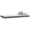 Cadre de lit sans matelas gris 75x190 cm bois de pin massif 