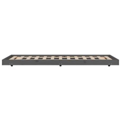 Cadre de lit sans matelas gris 75x190 cm bois de pin massif 