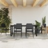 Ensemble à manger de jardin 7 pcs noir résine tressée et acier 