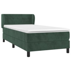 Sommier à lattes de lit avec matelas Vert foncé 100x200 cm 