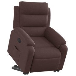 Fauteuil inclinable électrique marron foncé tissu 